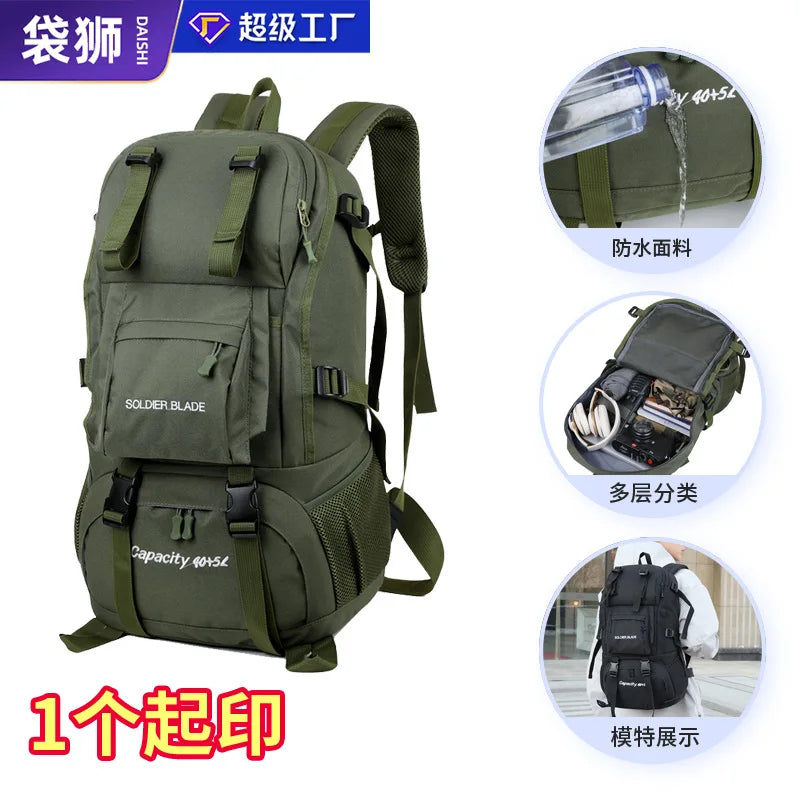 New Hiking Mountaineering Bag 50l Large Capacity Waterproof Ultra Light Outdoor Sports Backpack For Men
