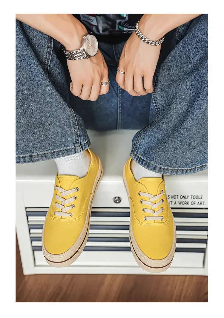YUYIN 2026 New Men Vulcanized Canvas Shoes Sneakers Comfort Light Student Trendy Casual Male Daily Outdoor Walking Footwear