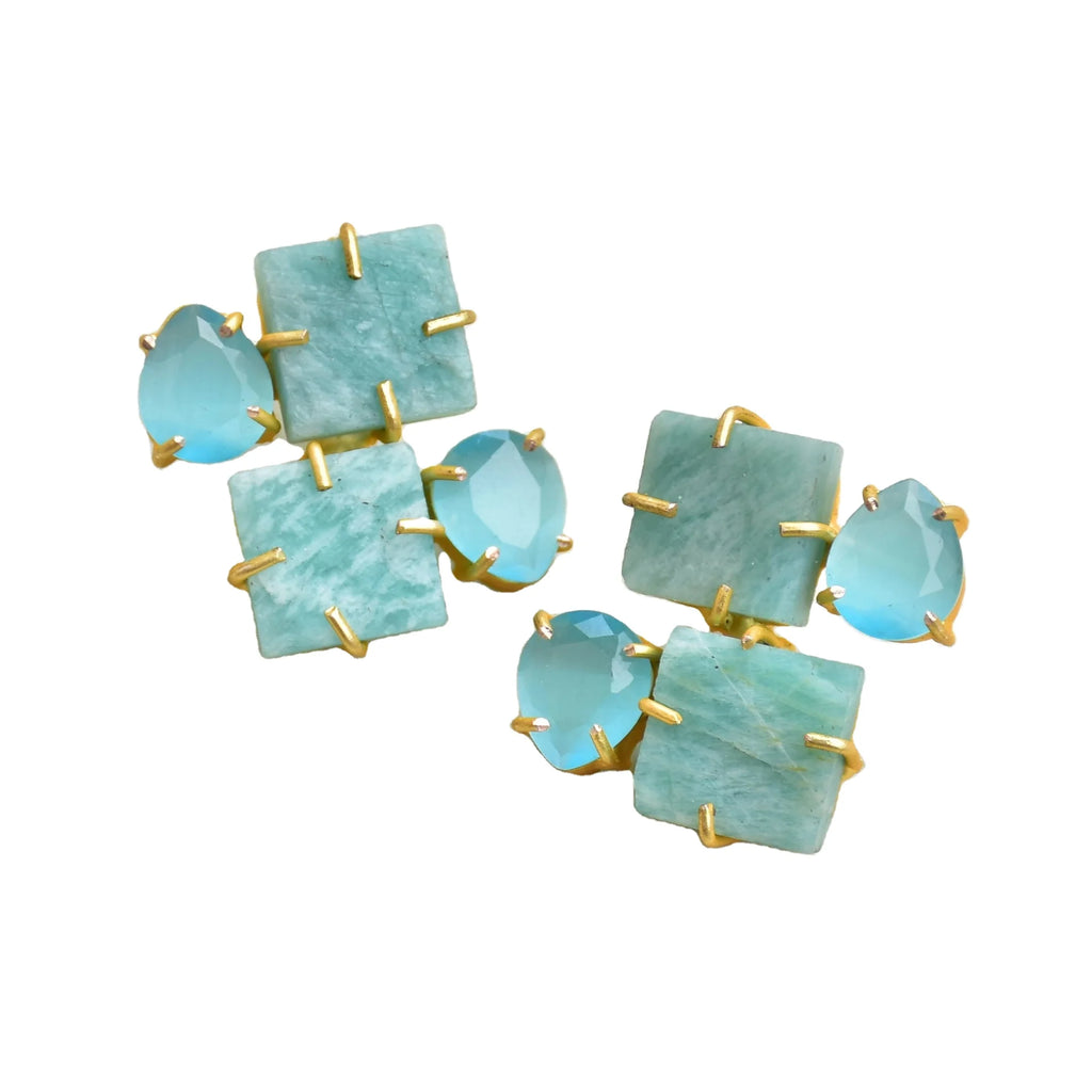 Premium Brass Pearl Cluster Earrings 18K Gold Plated Stud Handcrafted Flower Shape Matte Texture Trendy Statement Piece Gift