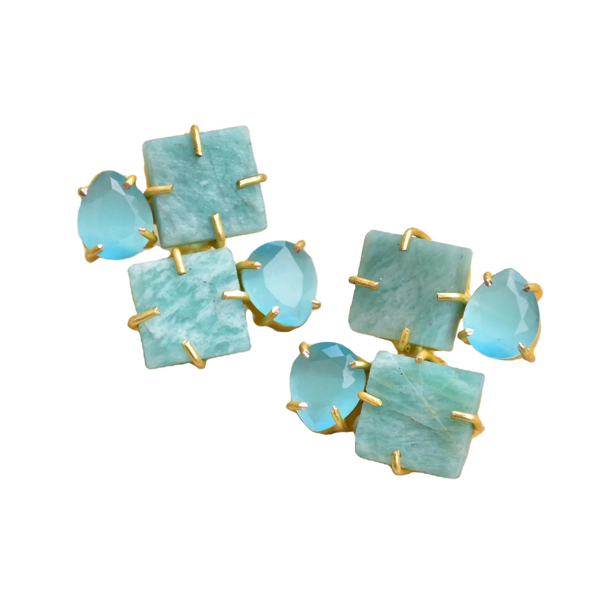 Premium Brass Pearl Cluster Earrings 18K Gold Plated Stud Handcrafted Flower Shape Matte Texture Trendy Statement Piece Gift