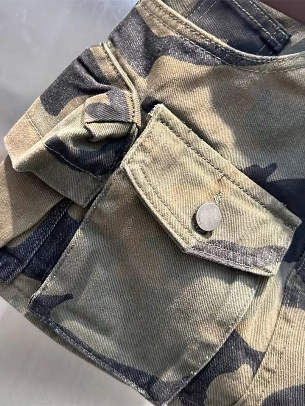 Fashion Spicy Girls Camouflage Denim Skirts American Retro Versatile High Waist Multi Pockets Skirt Summer Women's Mini Skirts