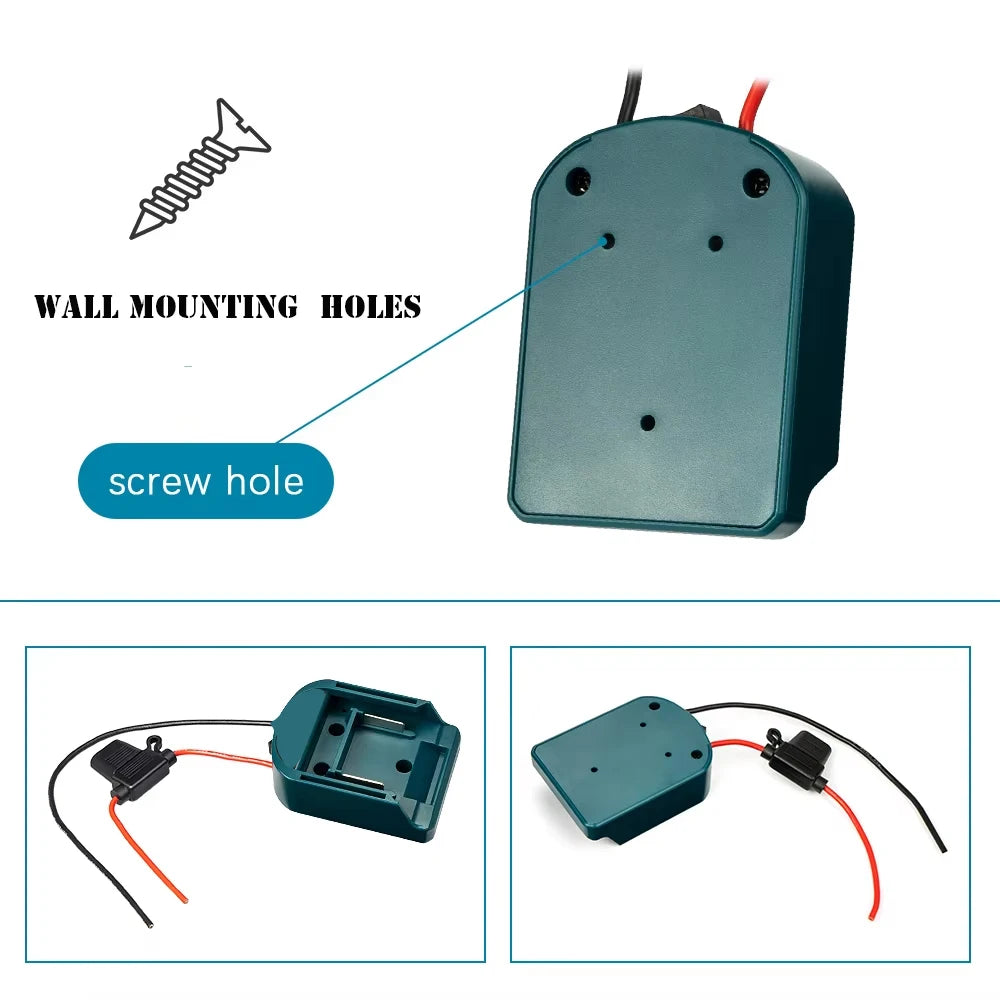 External Battery Adapter Converter for Makita 14V/18V Battery DIY Power Tool box mod Plug accessories fuse and ON/OFF switch