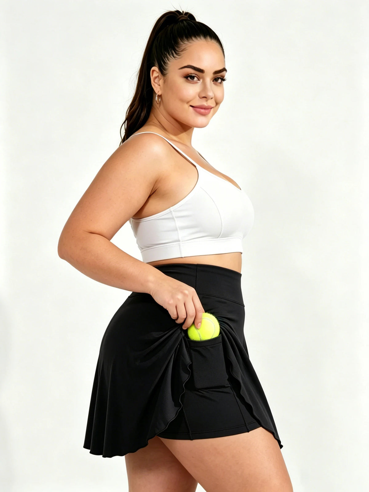 Plus Skort Womens Tennis Skirt Pleated Athletic Skirts with Pockets Shorts High Waisted Golf Skort for Workout Pickleball