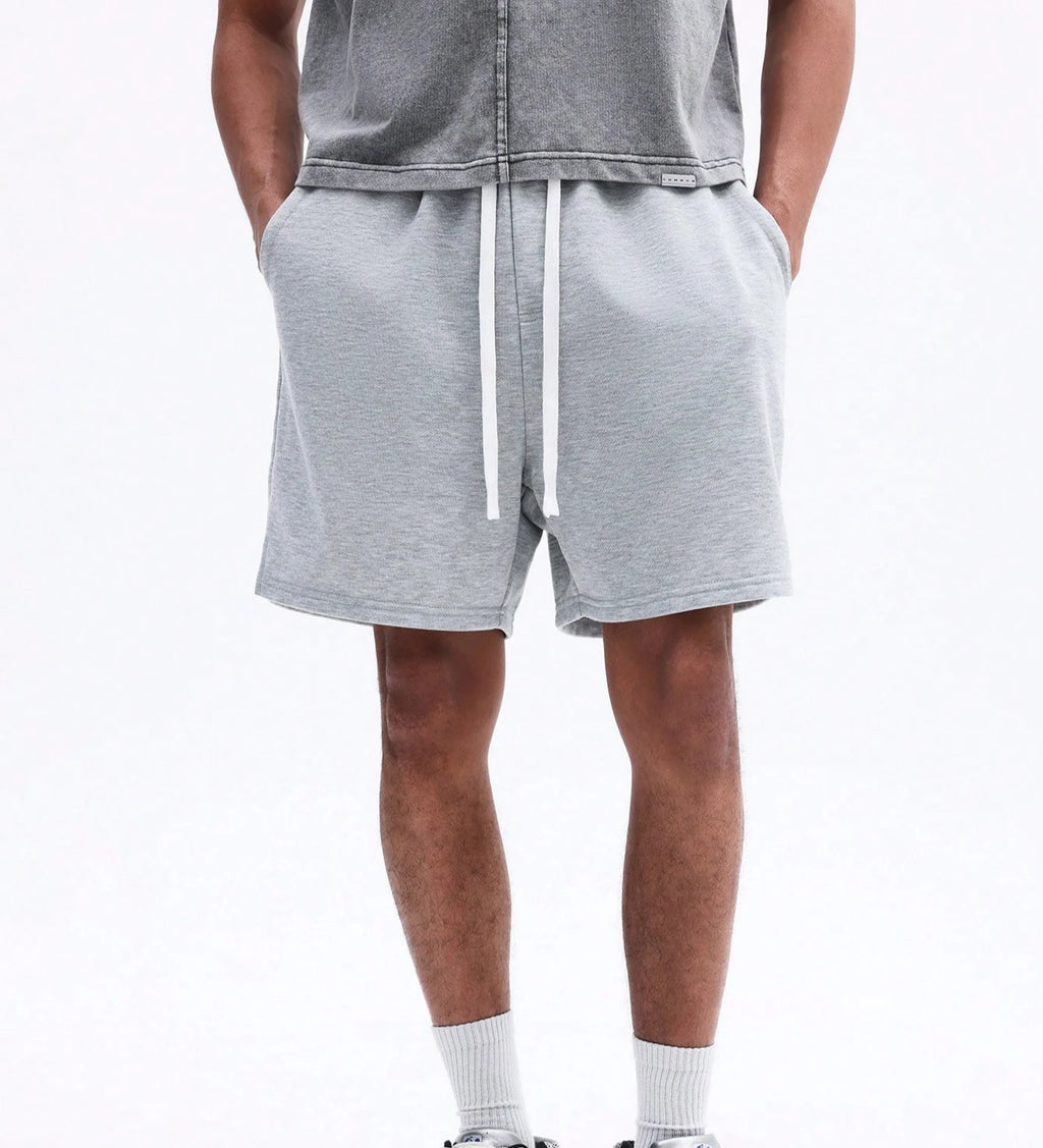 Men's drawstring belt loose casual athletic shorts with side pockets comfortable summer loungewear. Stylish streetwear pants