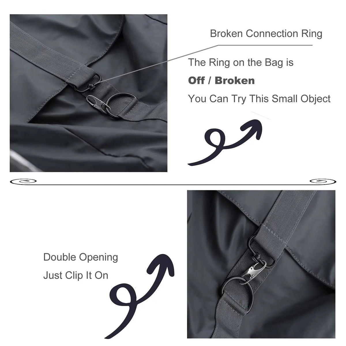 4/8/12/24Pcs Anti Theft Zipper Clips Double Opening Small Carabiner Clips, Elegant Zinc Alloy Zipper Pull Replacement for Travel