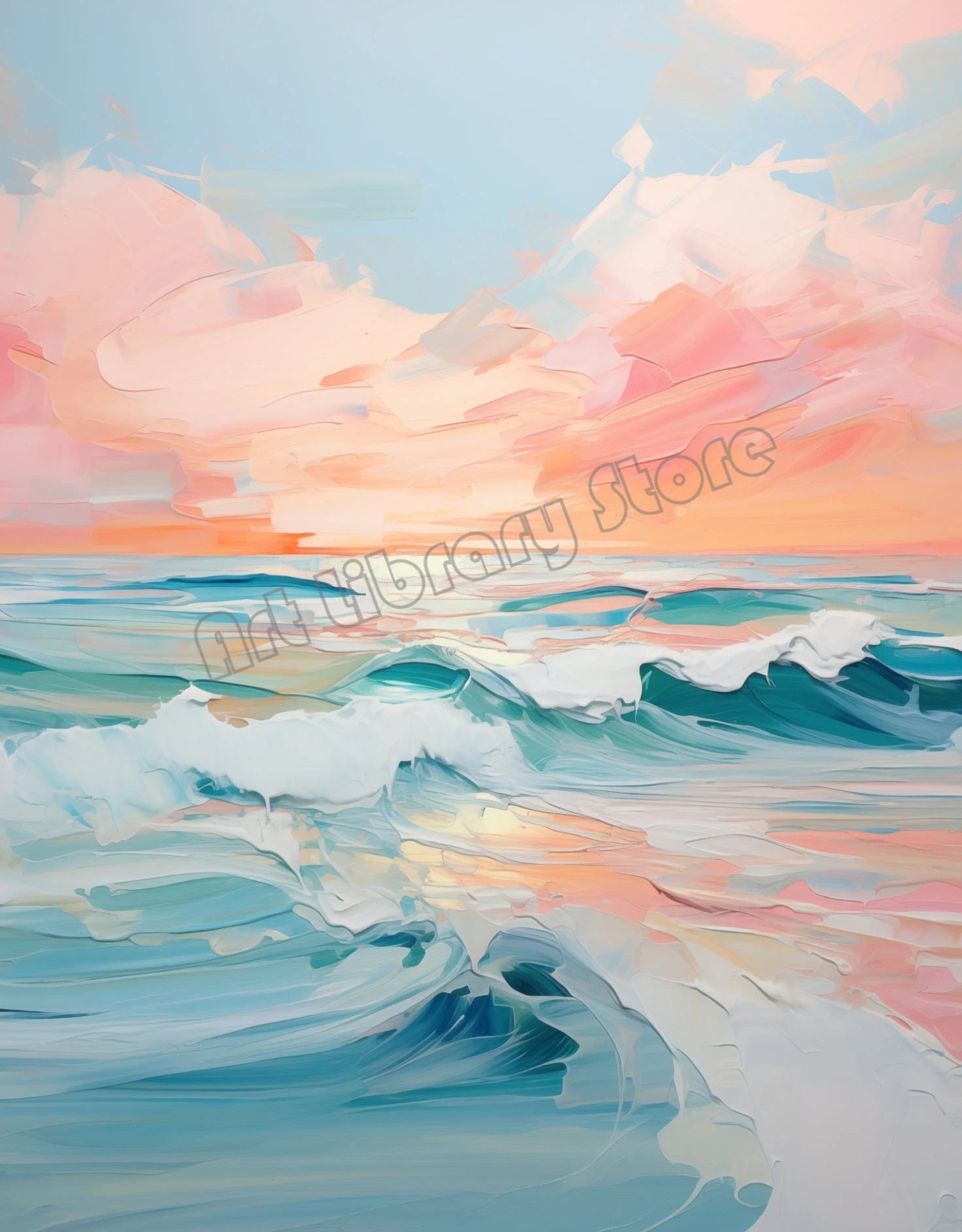Abstract Coastal Cowgirl Beach Boat Oyster Shell Lighthouse Colorful Summer Poster Canvas Painting Wall Art Pictures Home Decor
