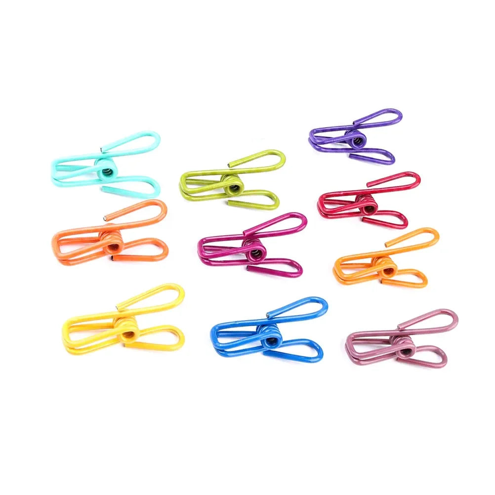 10pcs Multi-Purpose Colorful Clothespins Rust-Resistant PVC Coated Steel for Laundry Photo Organizing Kitchen