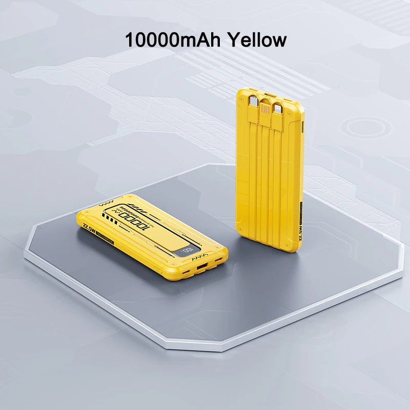 20000mAh Large Capacity Power Bank 22.5W Fast Charging Powerbank With Cables Digital Display Portable External Battery Charger