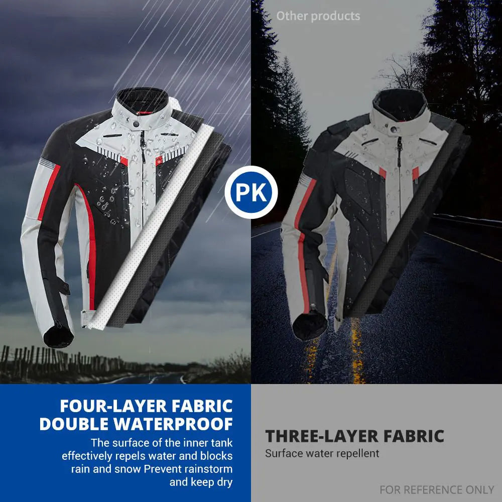 Winter Warm Motorcycle Jacket Cold-proof Waterproof Motorbike Motocross Riding Jacket Men's Chaqueta Moto Protective Gear M-5XL