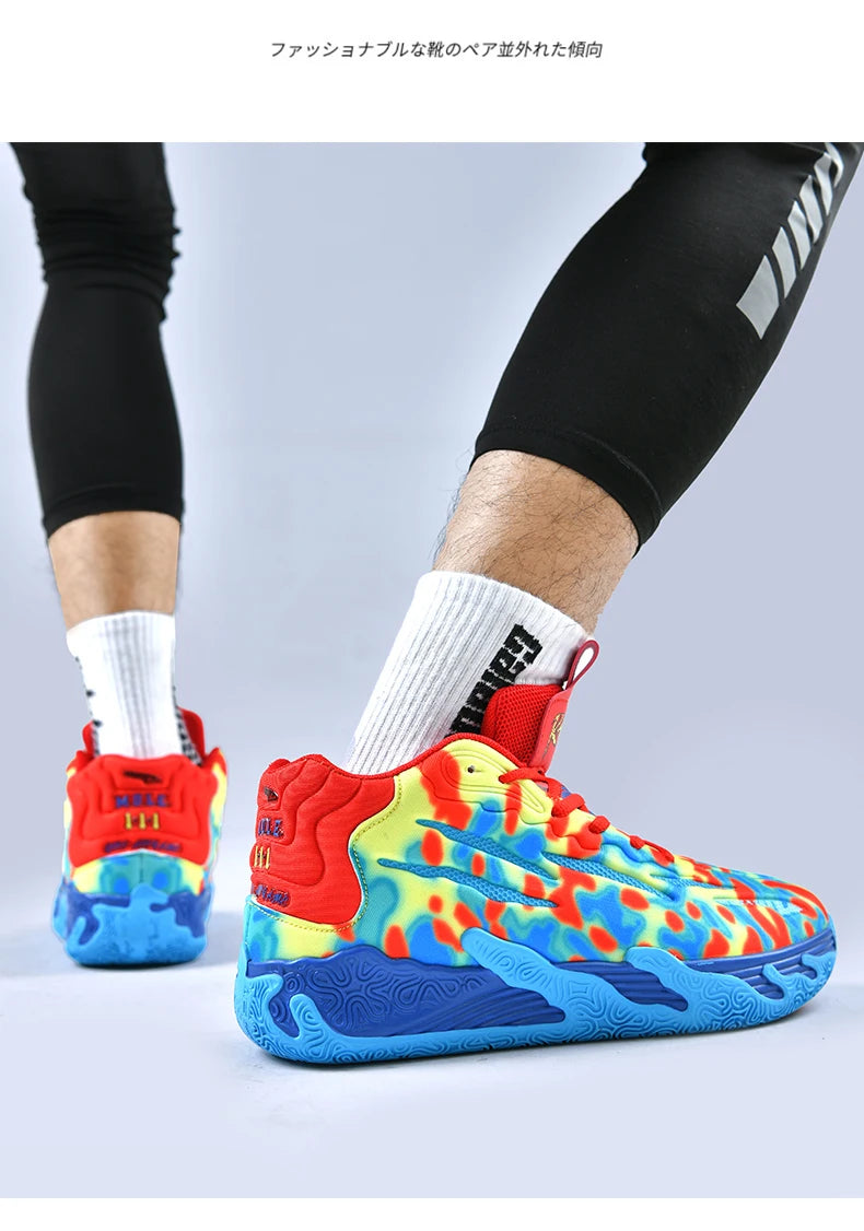 Men Basketball Shoes Field Training High-top Comfortable Non-slip Sports Footwear Luxury Lace-up Flat Sneaker for Men Traf Homme