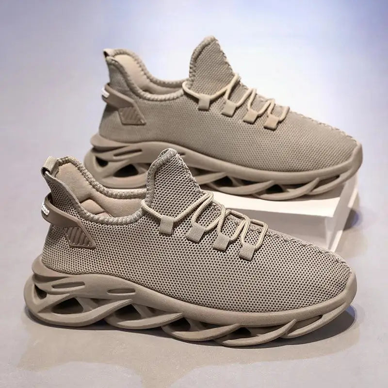 Men's Spring 2025 Breathable Mesh Running Shoes Casual Sports Sneakers Teenage Fashion White Shoes Comfortable Outdoor Footwear