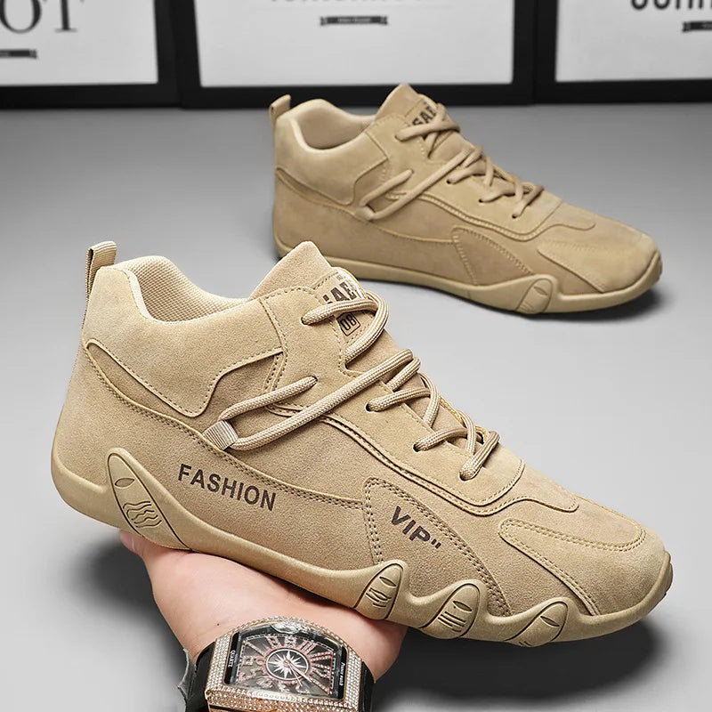 Men's Shoes New Fashion Breathable Non-slip Wear-resistant Outdoor Casual Mid-Top Lace-Up Sneakers