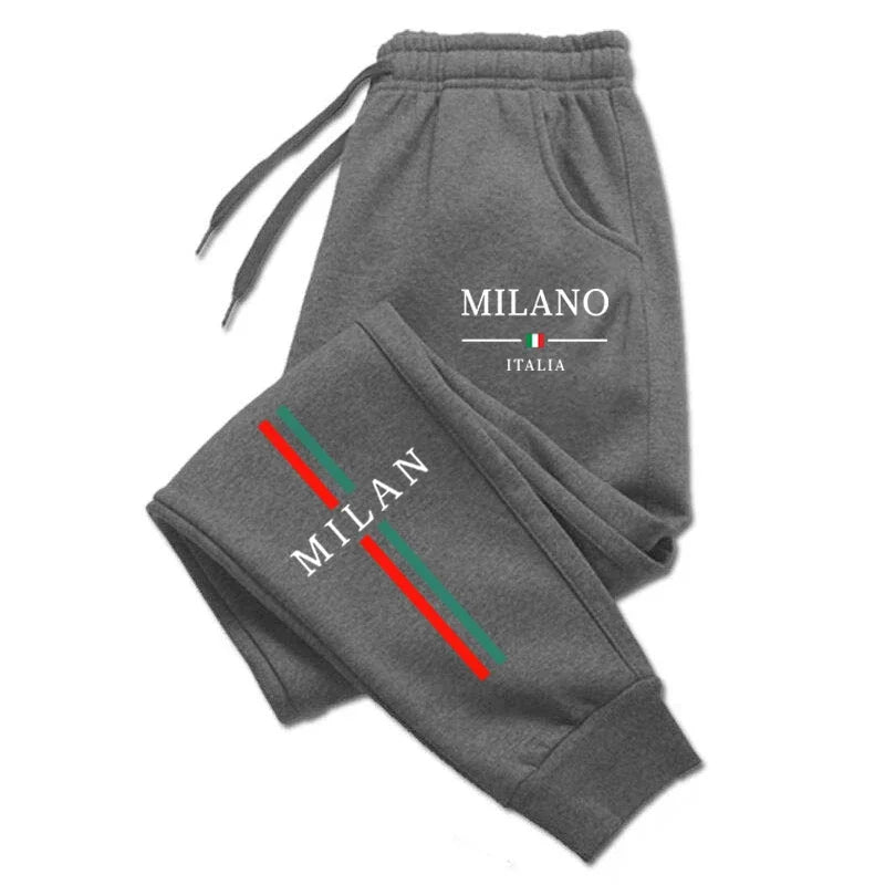 2026 Hot Sale Milan City Printed Jogger Pants Men Women Autumn Winter Casual High Quality Outdoor Running Sports Casual Pants
