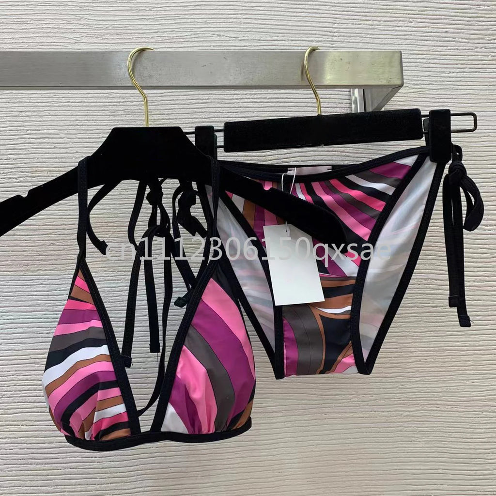 2026 Fashion Design Women's Brown Dresses with Letter Signature Logo Classic Brand Lady Skirts Beachwear Swimwear