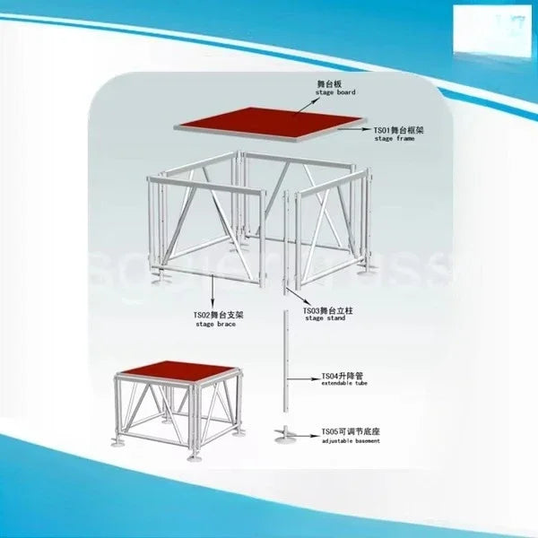 【Popular】1.22M 2.44m Aluminum Concert Stage Podium 4x 8ft Plywood Stage 4ft 8ft