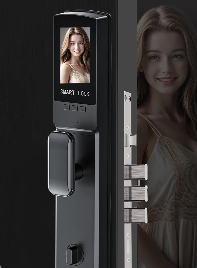 SANKESONG 3D Face Recognition Fingerprint Smart Door Lock WiFi Camera Electronic Lock Digital Electronic Key IC Card APP Unlock