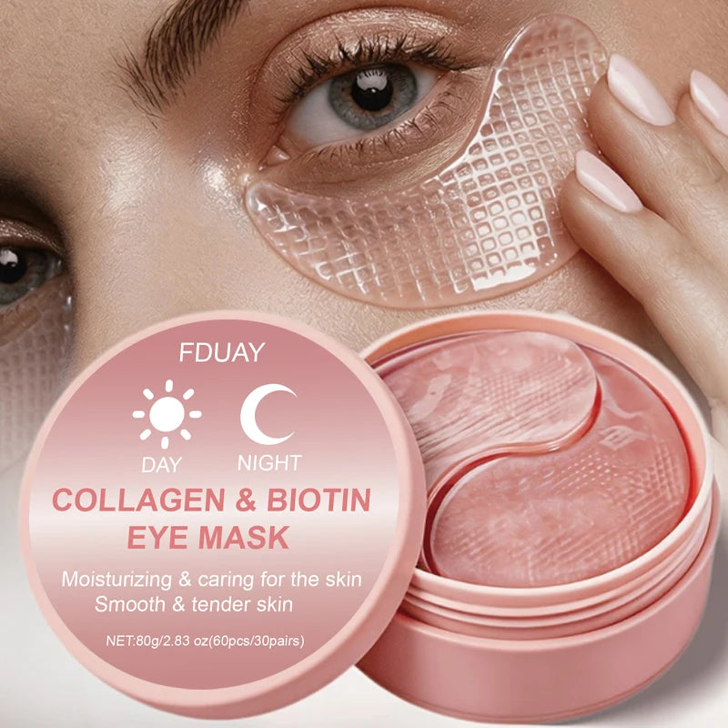 FDUAY Biotin Collagen Dual-Effect Eye Patches 30 Pairs Easy to Fit Busy Daily Routine Skin Care Beauty Treatments