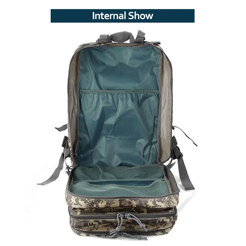 50 Liters Outdoor Tactical Dual Shoulder Large 3P Backpack Backcountry Cycling Sports Backpack Travel Attack Camouflage Multi-Fu