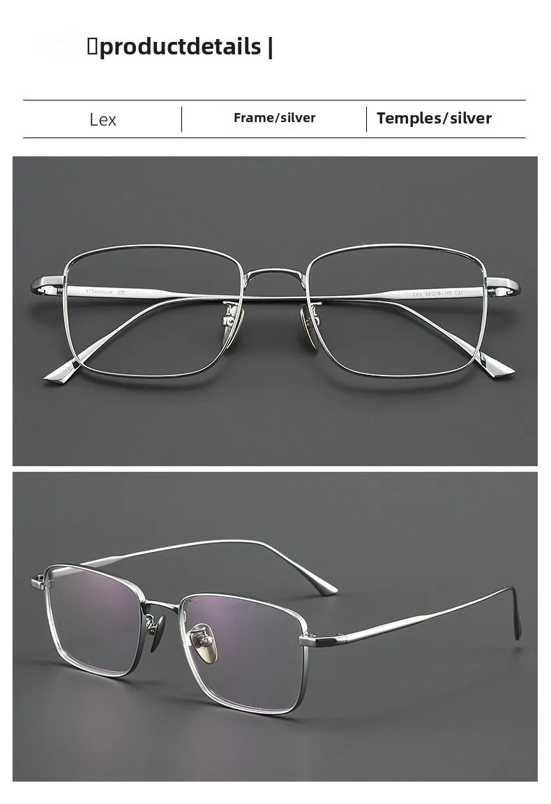 CLLOIO Pure Titanium Wire Retro Half Frame Glasses Men Women Fashion Reading Glasses Optical Prescription Progressive Eyeglasses