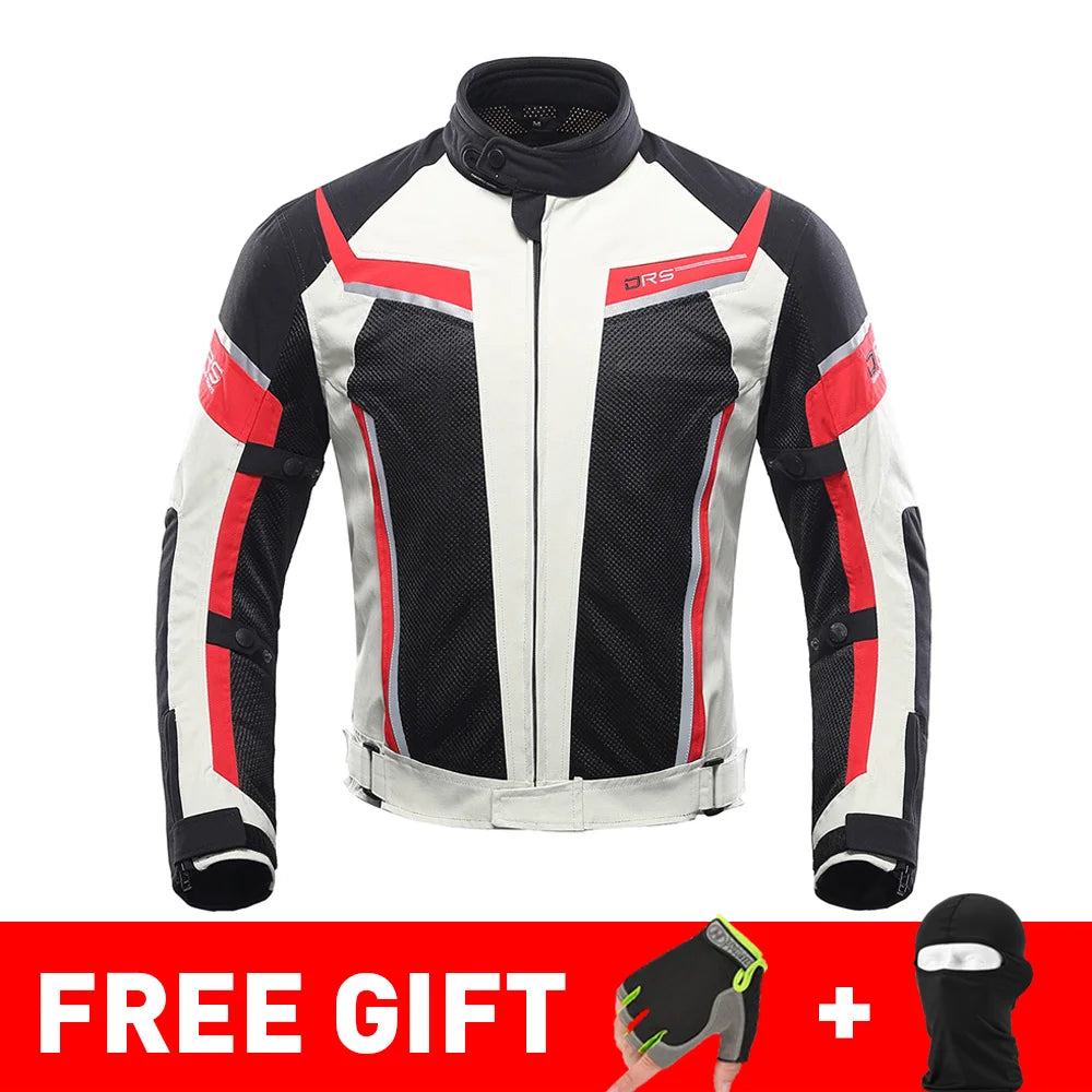 DUHAN Summer Motorcycle Jacket Man Riding Jacket + Motorcycle Pants Suit Breathable Mesh Jacket Moto Pants Suit 9 Style