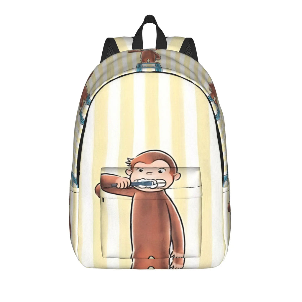 Curious George Multifunctional Stickers Backpack  Trekking Backpacks Student Colorful Soft High School Bags Style Rucksack