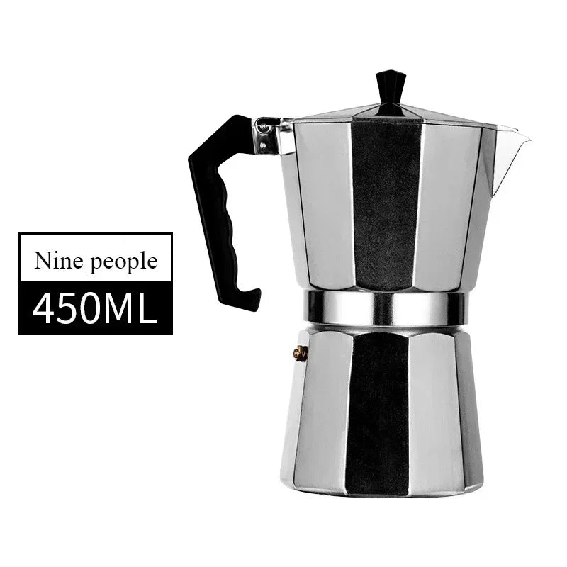 New Aluminum Moka Pot Household 50ml-600ml Latte Stove Classic Coffee Maker Espresso Percolator Coffee Extraction Pot