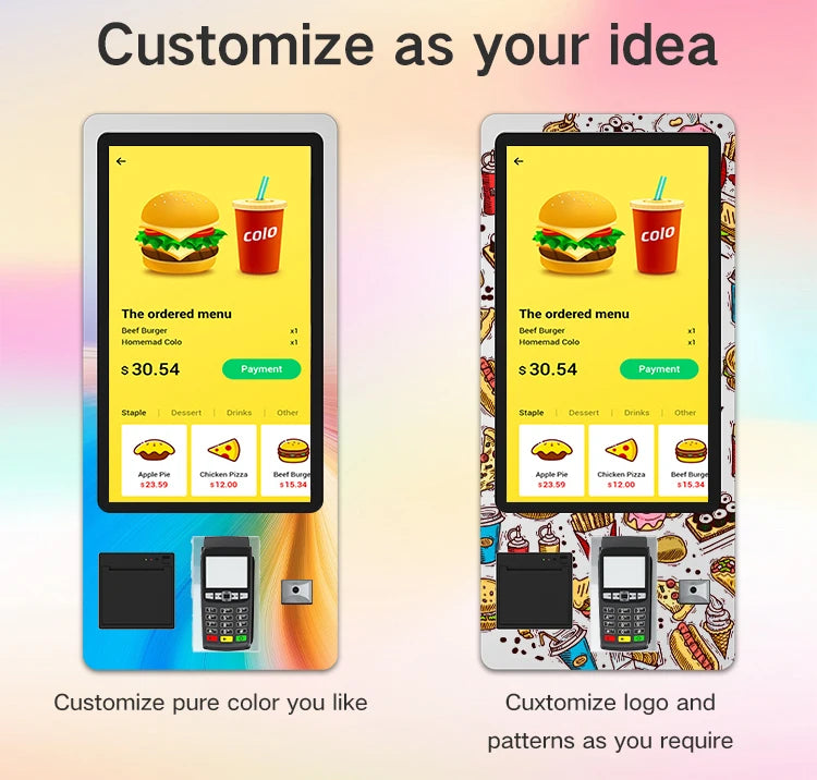 23.6 27 32 Inch Self Order Kiosk Touch Screen  Kiosks Self Service Payment Kiosks Self Payment Kiosk Nfc Payment Terminal