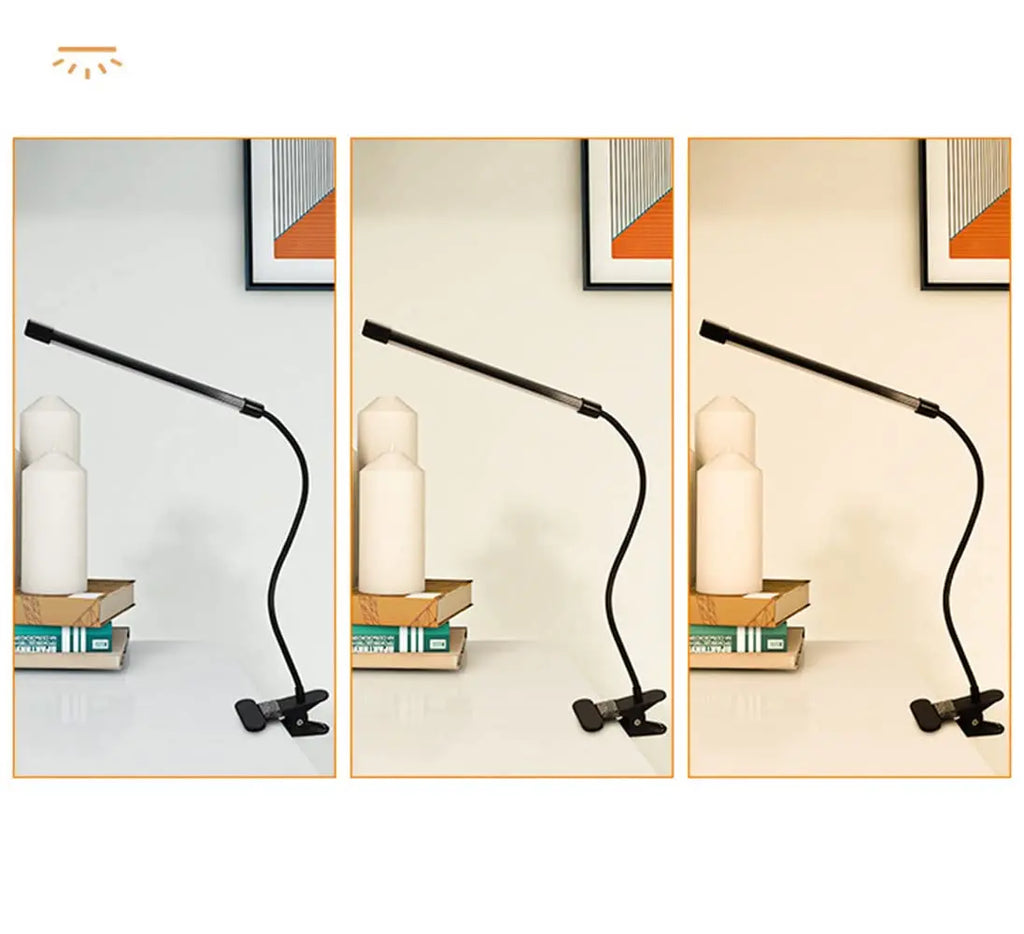 Clip-on LED desktop lighting, eye-protecting desk lamp, suitable for bedrooms, bedside tables, offices, studies, work, etc.
