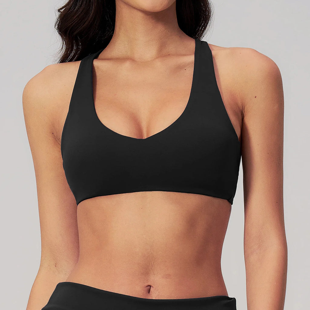 NCLAGEN Sport Bra Women High Support Fitness Brushed Underwear Back Cross Gym Clothes Training Yoga Top Pilates Workout Tank