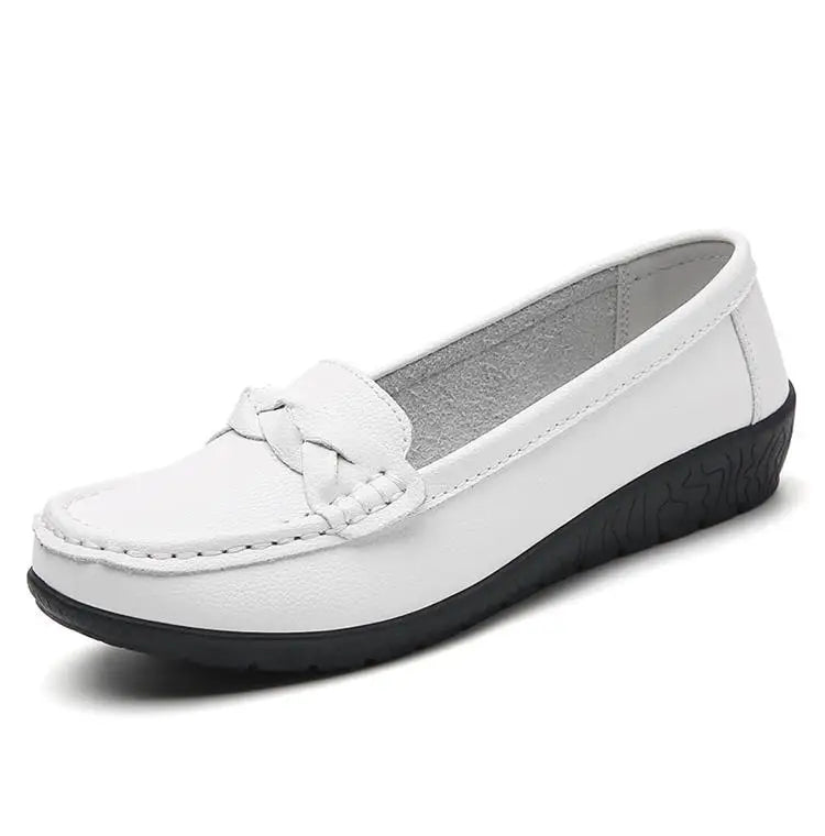 Genuine Leather Fashion Women Flats Outdoor Ballet Flats Moccasins Women's Shoes Retro Women Shoe Oxford Plus Size Zapatos Mujer
