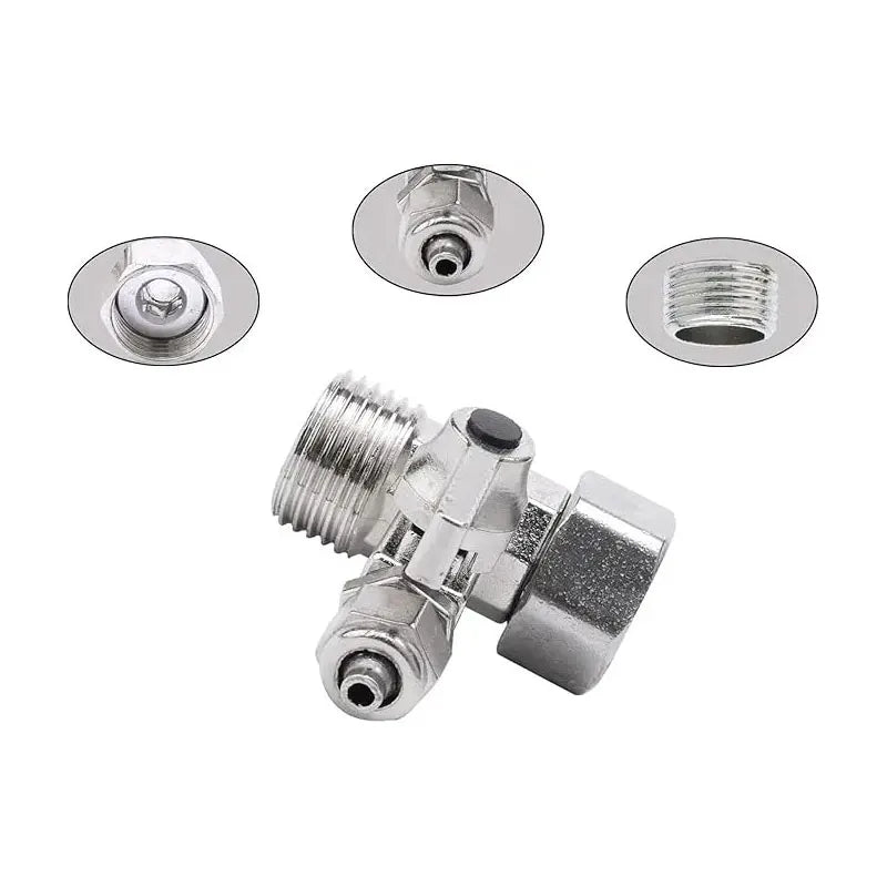 RO Feed Water Adapter 1/2\" To 1/4\'\' With Shut-Off Ball Valve Tap Tee B Cold Hot Water Pipes Home Accessories