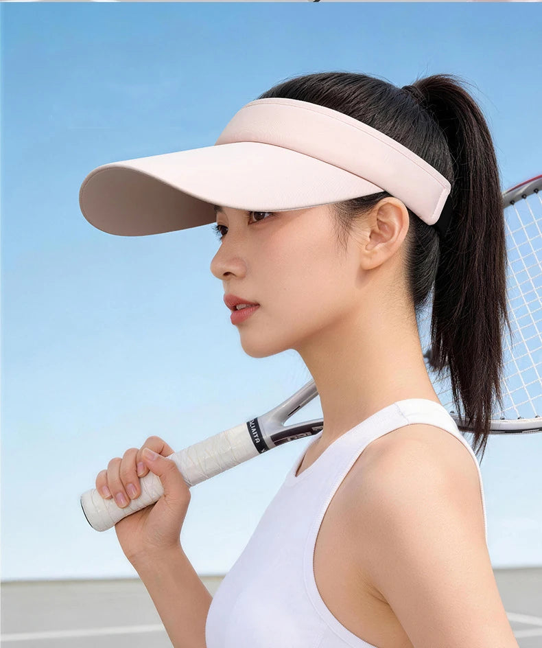 Men's and women's running cap with a large brim for outdoor sports in summer, featuring a sun-blocking and sunscreen function, i