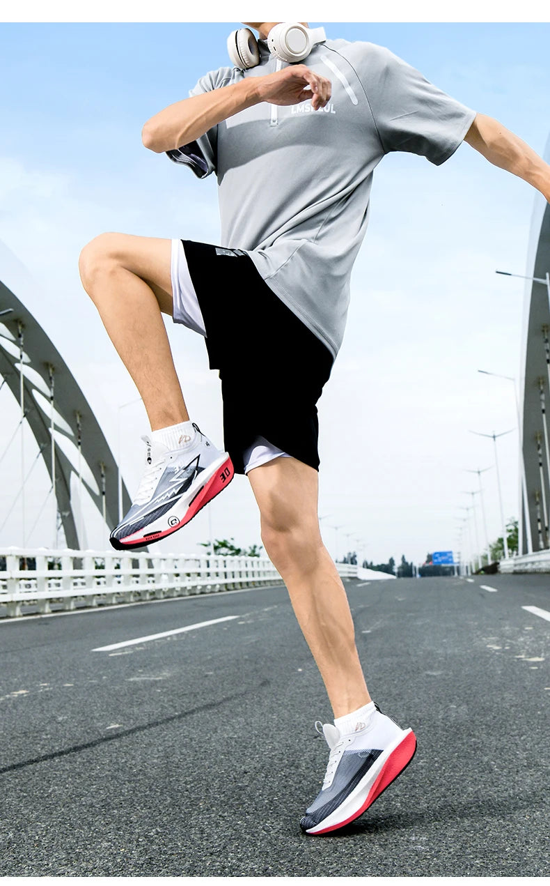 Men Running Shoes Carbon Board Marathon Sports Speciality Breathable Lightweight Women's Comfortable Athletic Nonskid Sneakers