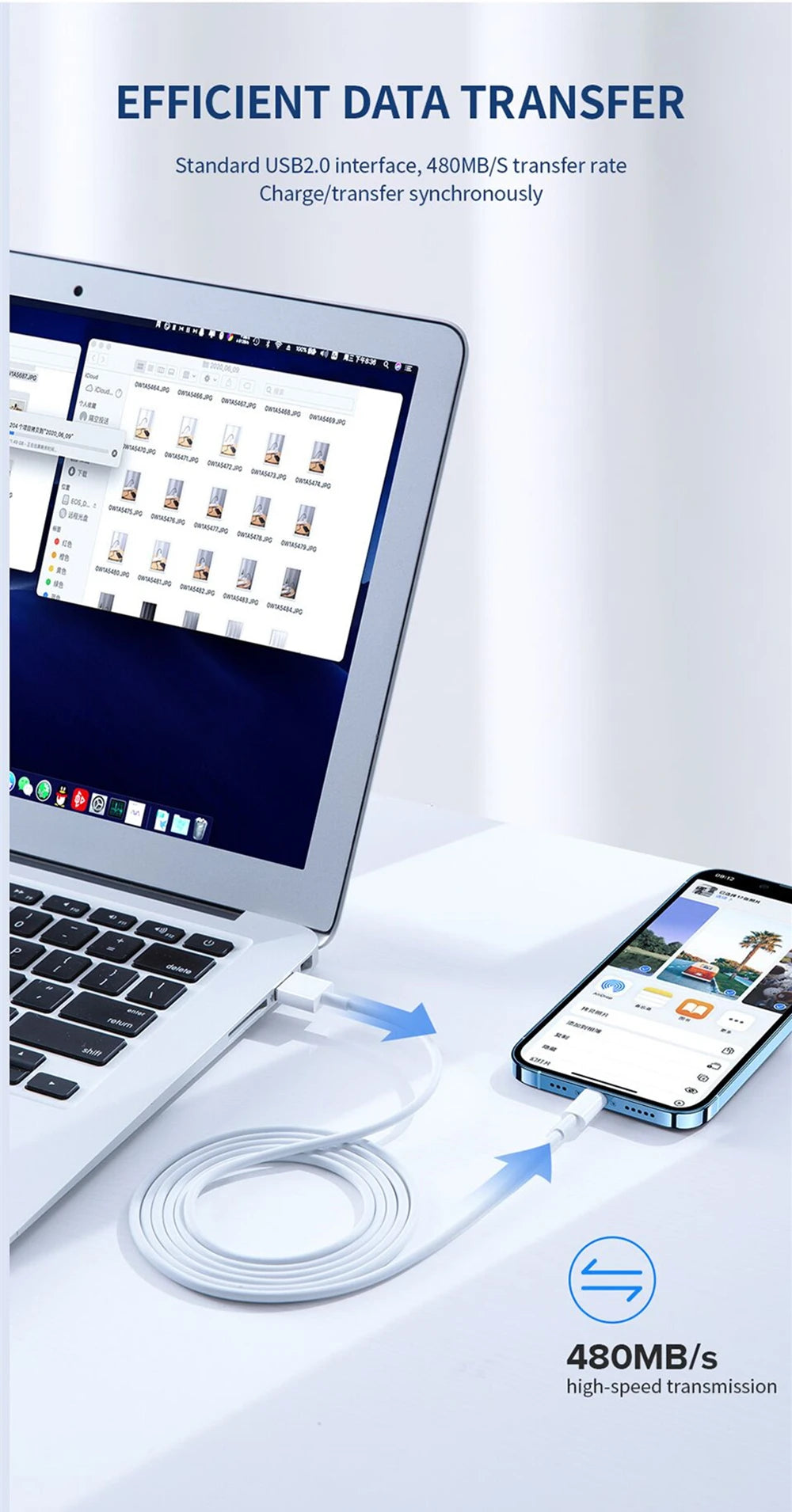 35W PD Fast Charging USB Cable for iPhone 14/13/12/11 pro XS Max/XR/X Rapid Charge USB-C to Lightning Cable in Multiple Lengths