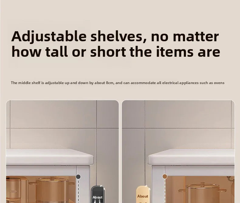 Kitchen Storage Shelf Metal Frame Organizer Stand for Microwave Oven Pantry Furniture for Home Dining Room Restaurant