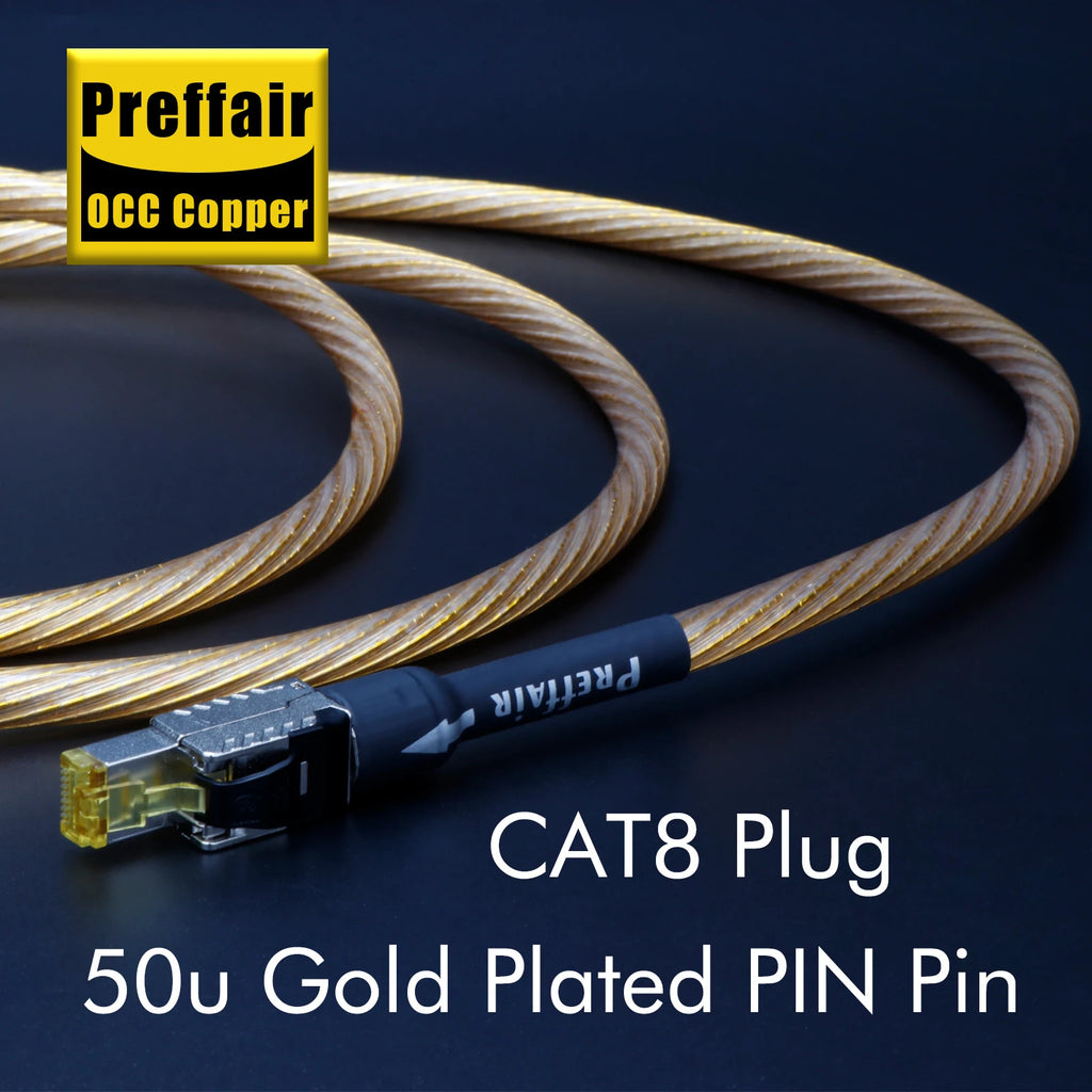 Ethernet Cable CAT8 40Gbps 2000MHz OCC Copper Network Cable Gold Plated Rj45 Lan Cord Patch Wire for Game Laptops PS 5/4 Router