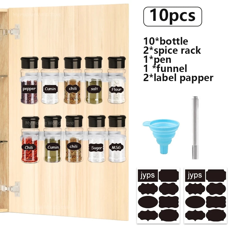 5/10/15/20PC Jars for spices Salt and Pepper Shaker Seasoning Jar spice organizer Plastic Barbecue Condiment Kitchen Gadget Tool