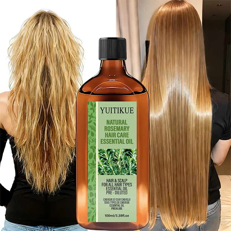 Multi-use Rosemary Hair Care Oil 100ml Natural Plant Extract Hydrate Scalp Tame Frizz Volumize Thin Hair Essential Oil