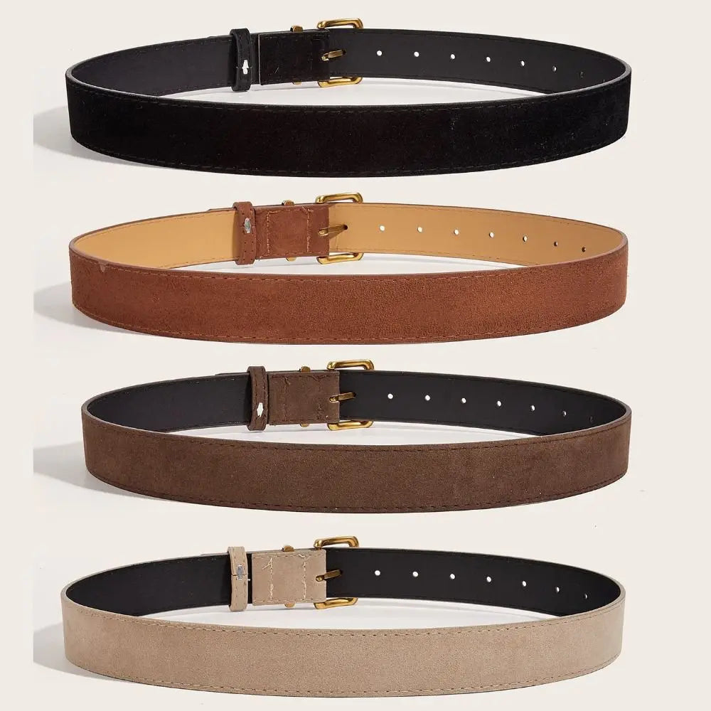 Maillard Style Suede Leather Wide Belt Trendy Luxury Design Business Waist Strap Versatile Casual Trouser Dress Belts Gifts
