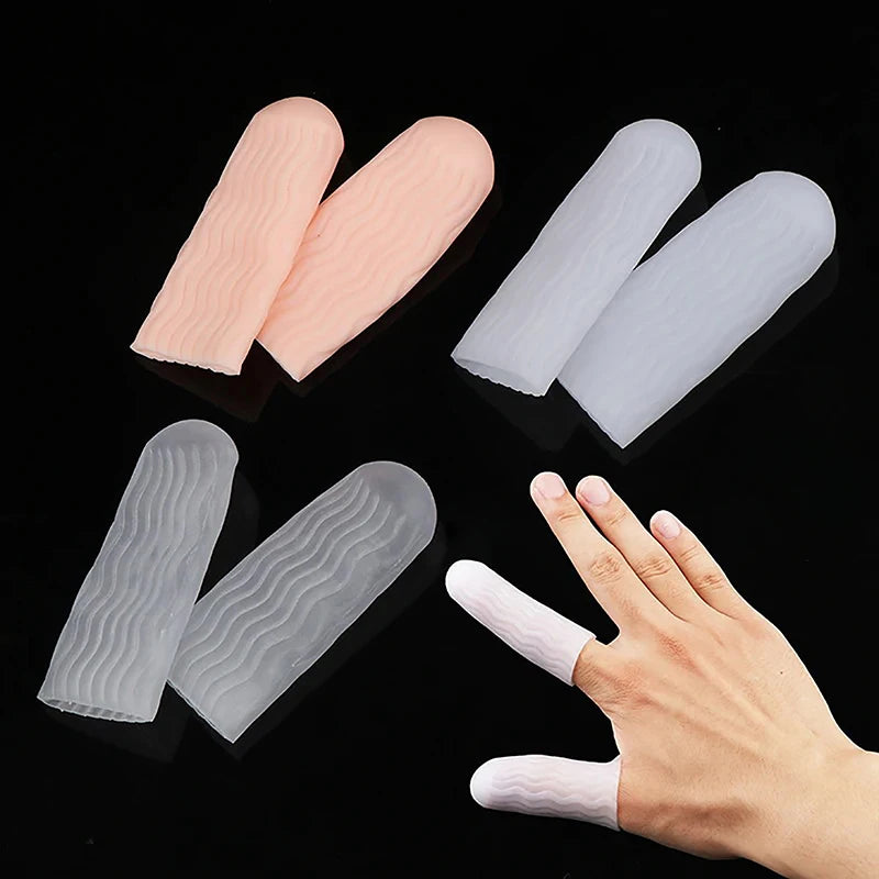 2Pcs Silicone Gel Tube Hand Bandage Finger Protector Anti-cut Heat Resistant Finger Sleeves Great Cooking Kitchen Tools