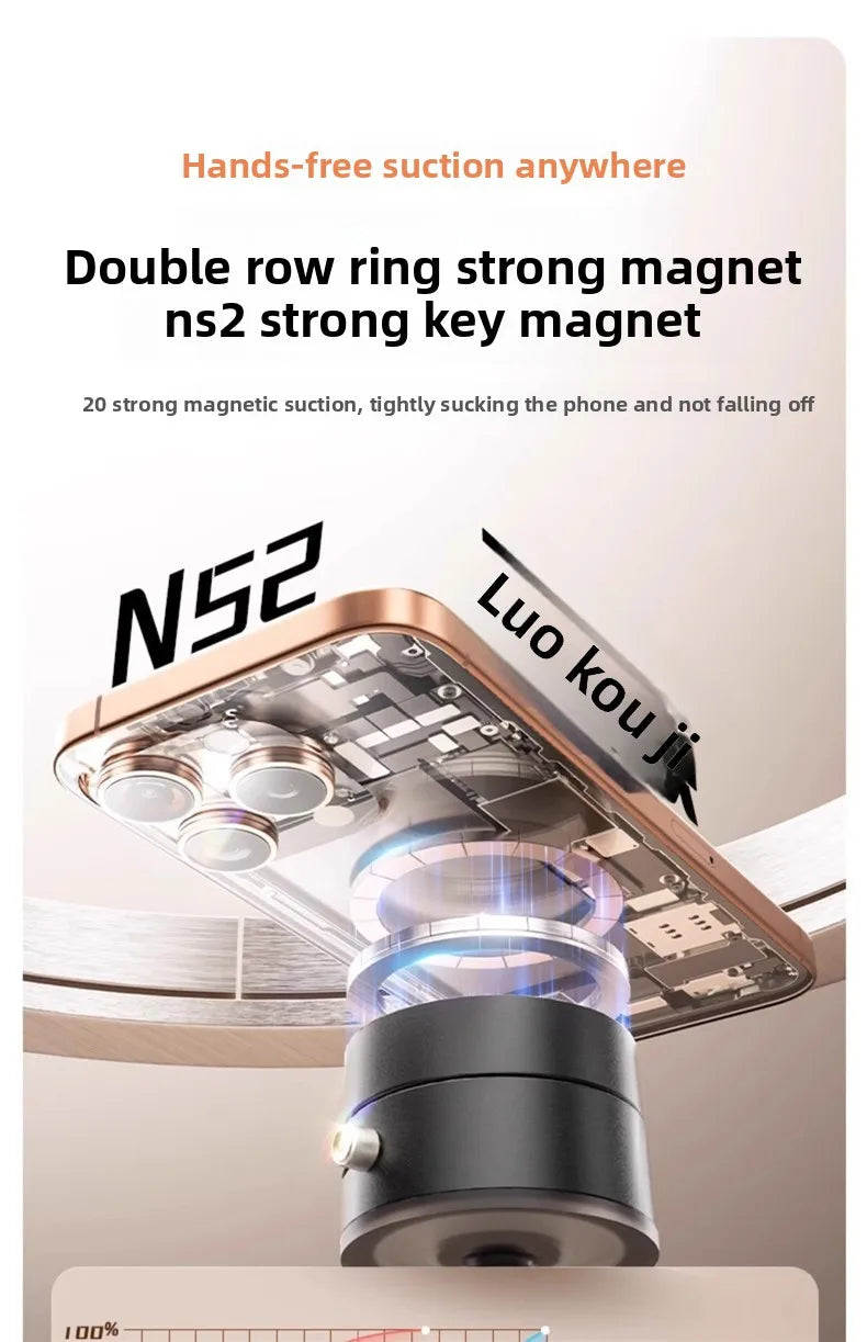 Magnetic Phone Stand Compatible with iPhone 12 13 14 15 16 MagSafe & Android, Adjustable 360° Rotating Desktop Holder, Strong Ma