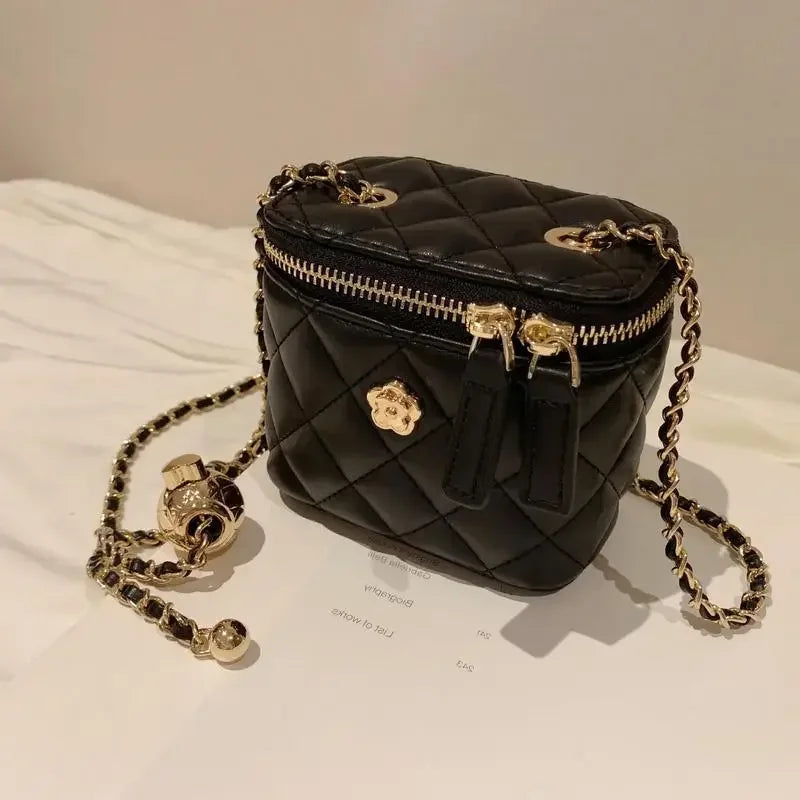 Camellia rhombic chain box small bag women's winter mini shoulder crossbody bag purses and handbags women handbags purses