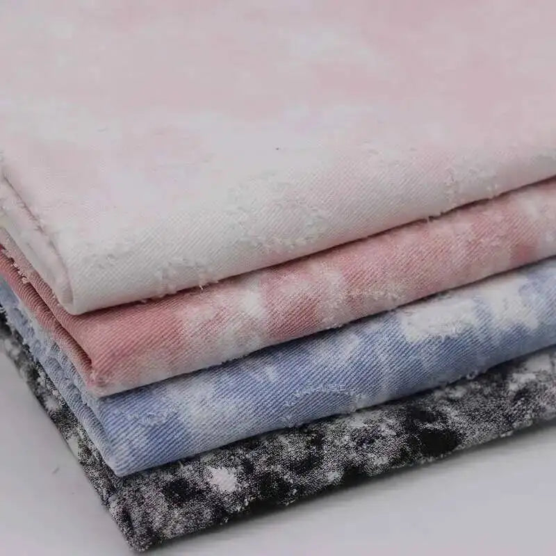 Tie Dye Denim Fabric DIY Washed Printed Sewing Jeans Dresses Bags Handbags Clothing Fabric
