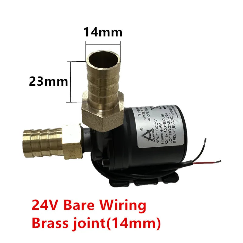 12v Super Quiet Brushless Pump 24V 800L/H Brass Joint Underwater Fish Tank Circulating Pump Waterproof Solar Submersible Pump