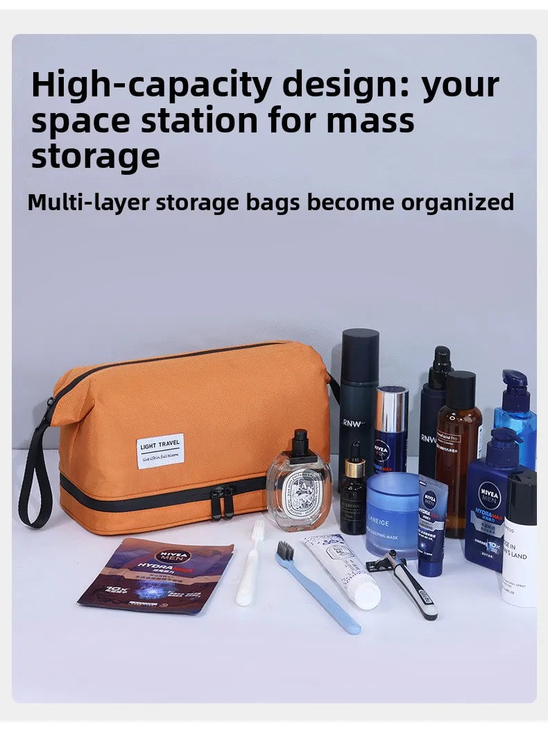 Dry and Wet Separation Men's Toiletry Bag Business Trip Portable Cosmetics Storage Bag High Value Cosmetic Bag