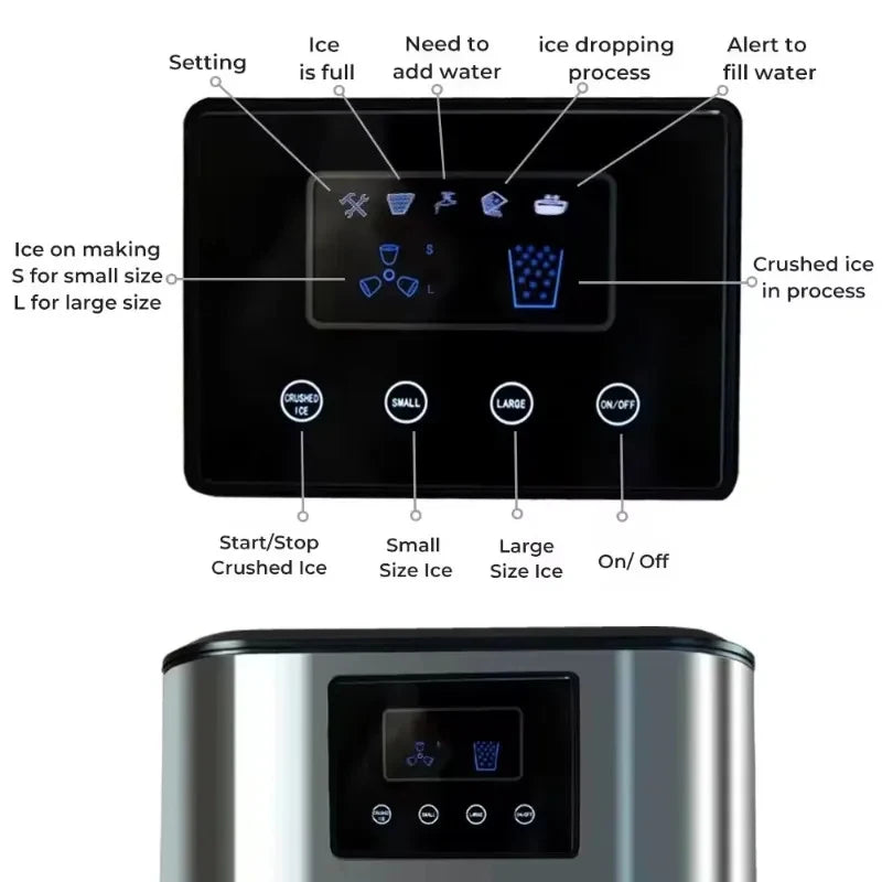 Commercial Home Electric Ice Cube Maker Machine Counter Top 3-in-1 Crushed Ice Buy for Household & Hotel Use