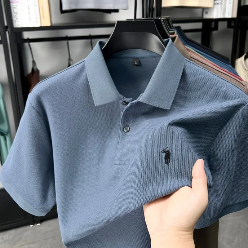 Designer brand 100% cotton short sleeve polo shirt fashion luxury pony embroidery men's summer casual high-quality Paul T-shirt