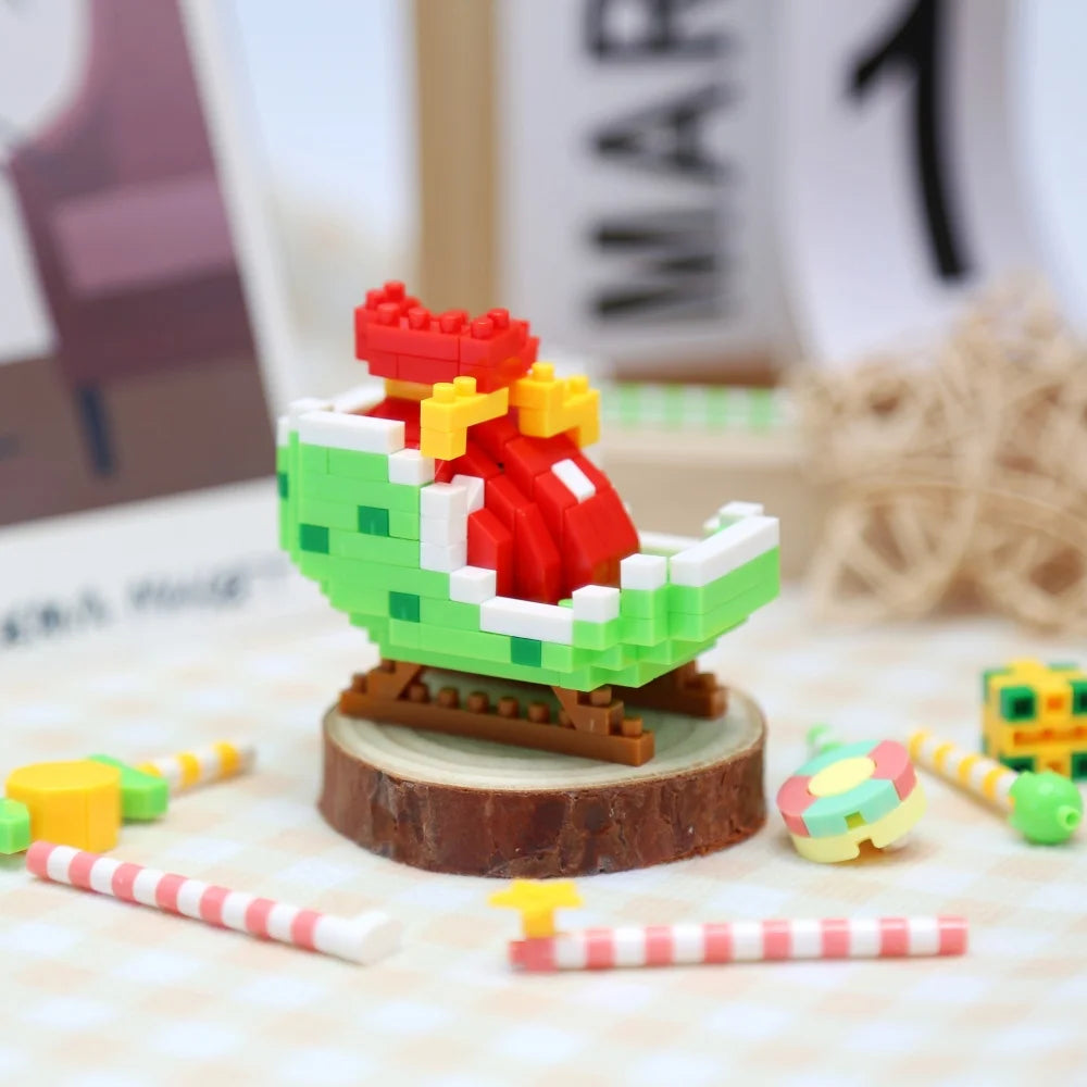 Christmas Building Blocks Set Santa's Workshop Building Santa Sleigh DIY Reindeer Sleigh Christmas Hat Educational for Kids Gift