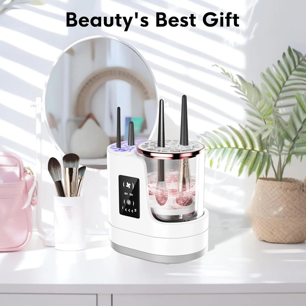 3 IN 1 Electric Makeup Brush Cleaner Machine with Makeup Brush Dryer for All Size Beauty Makeup Brush Cosmetic Tools Fast Drying