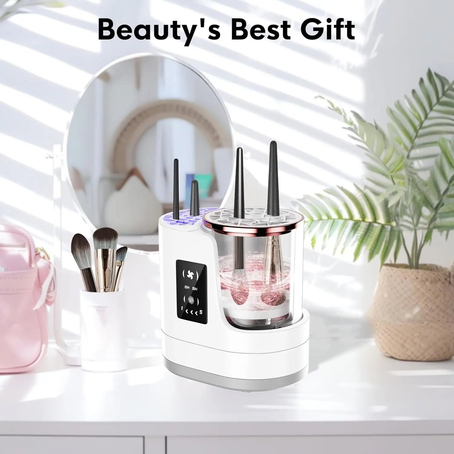 3 IN 1 Electric Makeup Brush Cleaner Machine with Makeup Brush Dryer for All Size Beauty Makeup Brush Cosmetic Tools Fast Drying